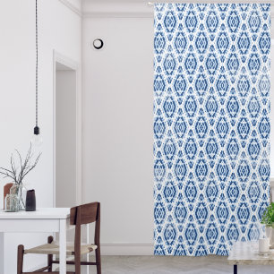 Tie Dye Blue Shibori Pattern Elegant Blackout Curtains
