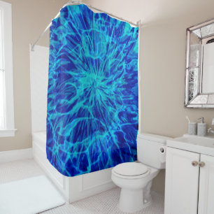 TIE DYE BLUE SHOWER CURTAIN