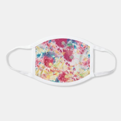 Tie Dye Boho Chic Hippie Red Yellow Blue White Face Mask