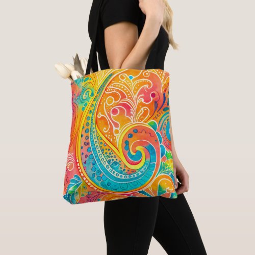 Tie Dye Boho Hippy 60s Colorful Tote Bag