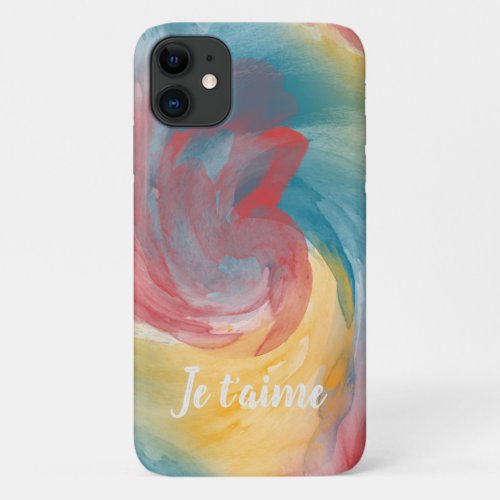 Tie_Dye Bold Colors Painterly Watercolor in Love iPhone 11 Case