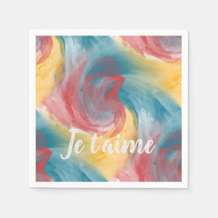 Tie-Dye Bold Colors Painterly Watercolor in Love Napkins