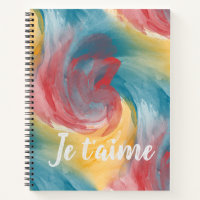Tie-Dye Bold Colors Painterly Watercolor in Love Notebook