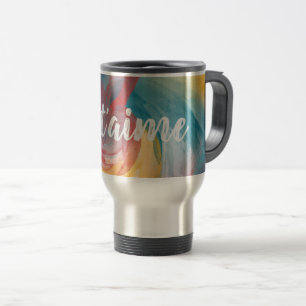 Tie-Dye Bold Colors Painterly Watercolor in Love Travel Mug