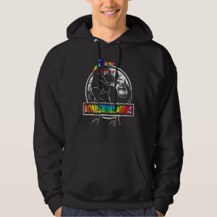 Tie Dye Bonusmomsaurus Bonus Mom Dinosaur Rex Moth Hoodie