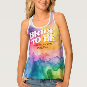 Tie Dye Bride To Be Countdown Bachelorette Party Tank Top