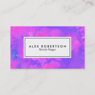 Tie dye bright pink, purple and blue business card