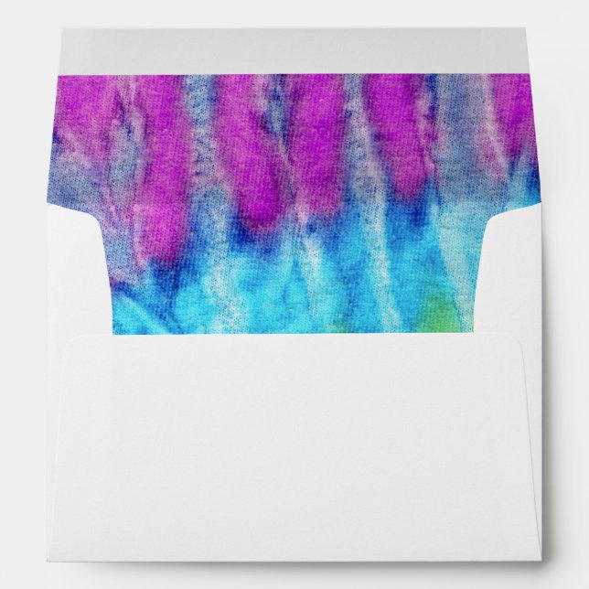 Tie Dye Bright Purple Return Address Envelope (Back (Bottom))