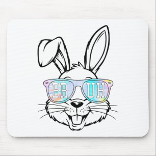 Tie Dye Bunny Rabbit Sungles Bruh Easter Boys Teen Mouse Pad