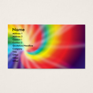 tie dye business cards