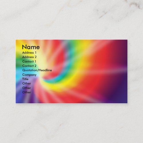 Tie dye business card