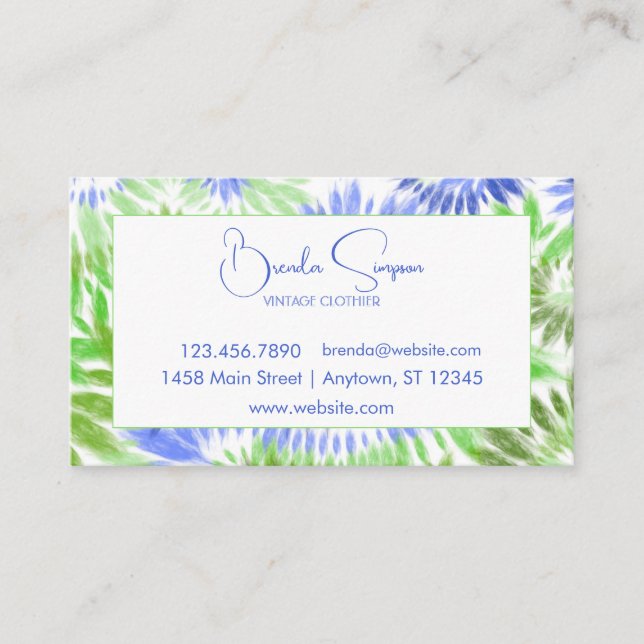 Tie Dye Business Cards (Front)
