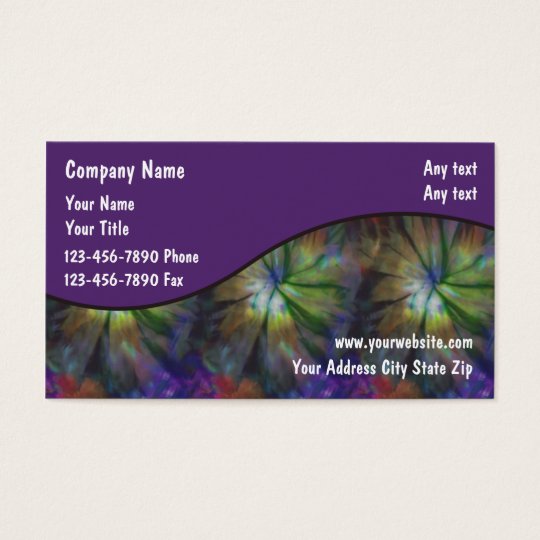 tie dye business cards