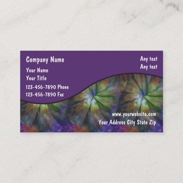 Tie Dye Business Cards (Front)