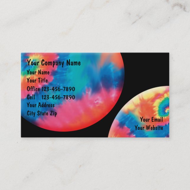 Tie Dye Business Cards (Front)