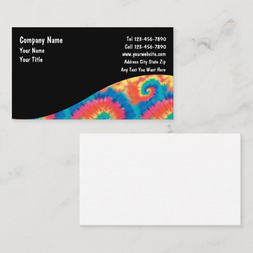 Customizable Tie Dye Business Cards