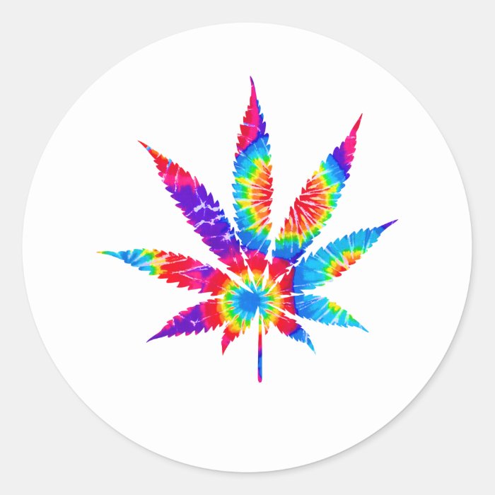 Tie Dye Cannabis Leaf Stickers