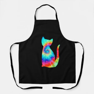 Tie Dye Cat _ Colorful Tye Dye Kitten Apron