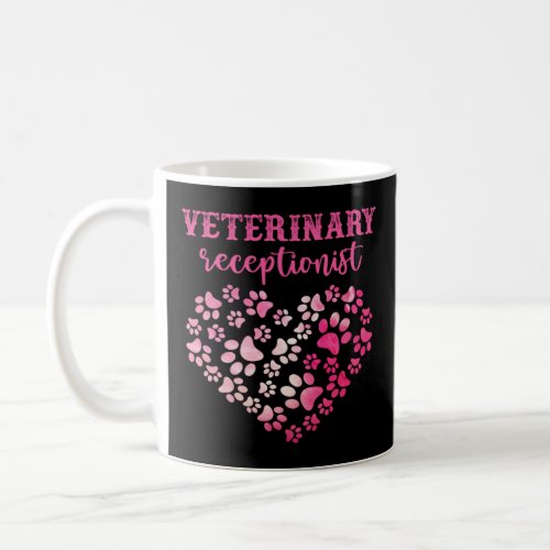 Tie Dye Cat Dog Paw Print Veterinary receptionist  Coffee Mug