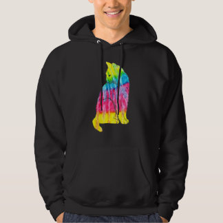Tie Dye Cat Lover Feline Psychedelic Abstract Hipp Hoodie