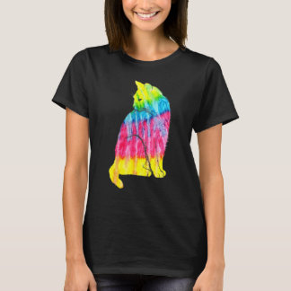 Tie Dye Cat Lover Feline Psychedelic Abstract Hipp T-Shirt