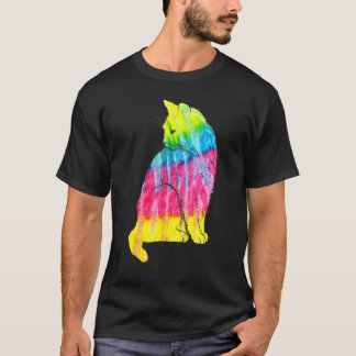 Tie Dye Cat Lover Feline Psychedelic Abstract Hipp T-Shirt