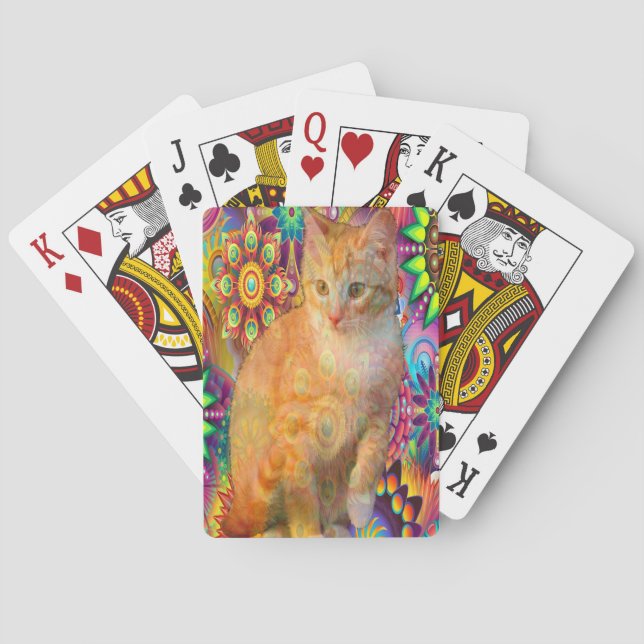 Tie Dye Cat Poker Cards (Back)