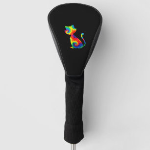 Tie Dye Cat Shirt _ Colorful Tye Dye Kitten_1 Golf Head Cover