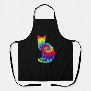 Tie Dye Cat Shirt _ Colorful Tye Dye Kitten Apron