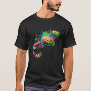 Tie Dye Chameleon Colorful Lizard T-Shirt
