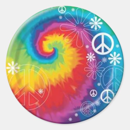 tie dye classic round sticker