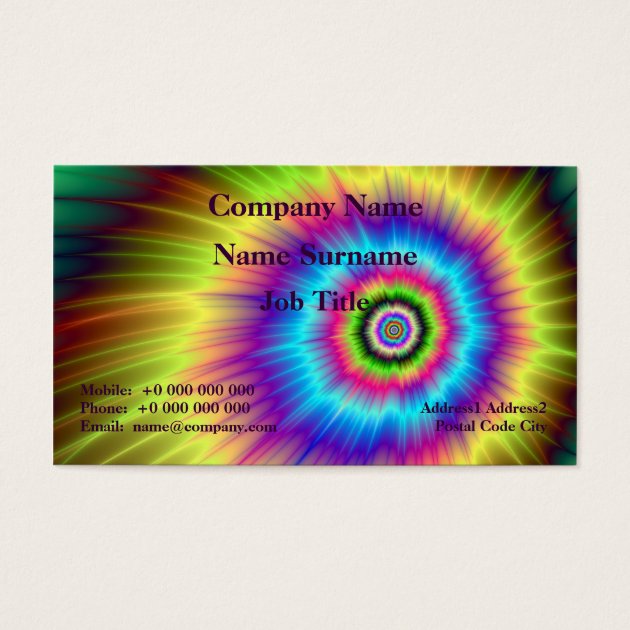 tie dye business cards