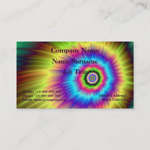 Customizable Tie-dye Color Explosion Business Card
