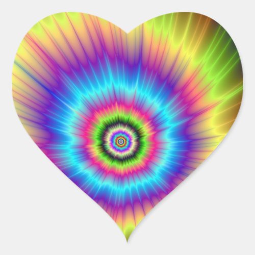 Tie_dye Color Explosion Heart Sticker