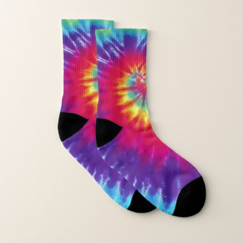 Tie Dye Color Spiral Socks