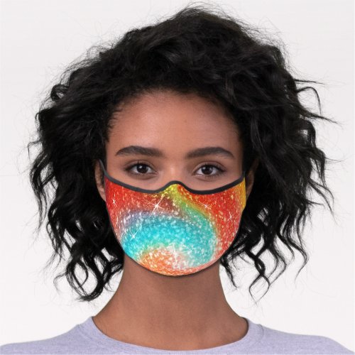 Tie Dye  Colorful Glitter Premium Face Mask