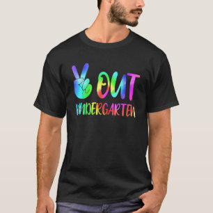 Tie Dye Colorful Peace Sign Hand Out Kindergarten  T-Shirt