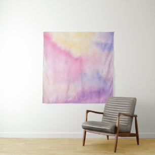 Tie dye colorful pink blue tapestry