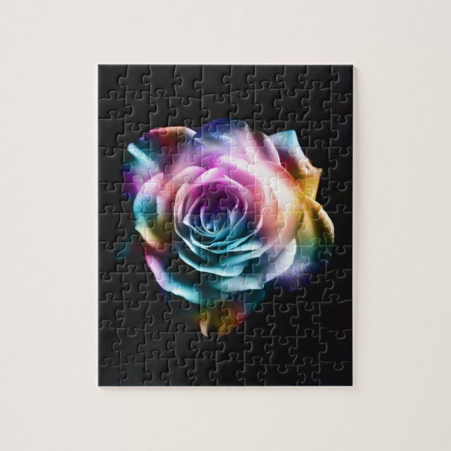 Tie Dye Colorful Rose Jigsaw Puzzle (Vertical)