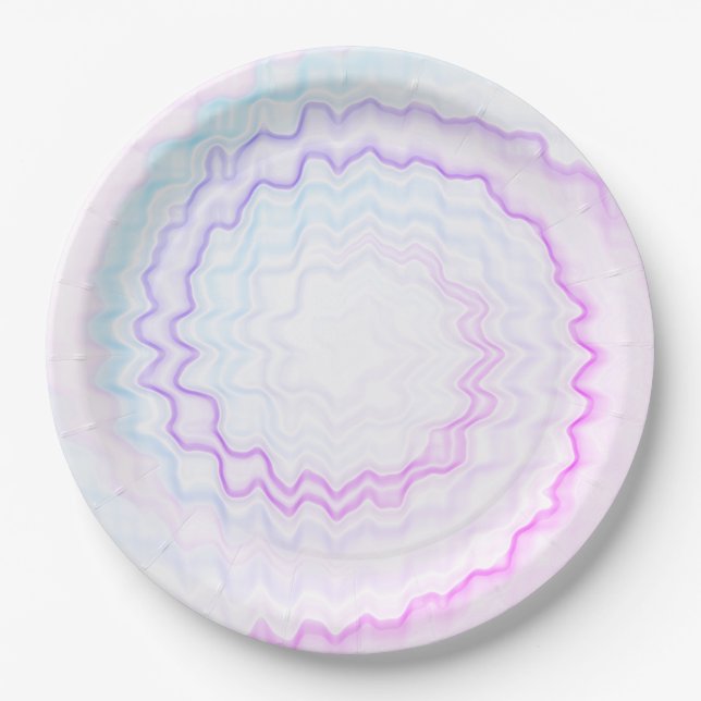 Tie dye Colorful swirl funky retro party Paper Plates (Front)