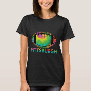 Tie Dye Cool Football Design Apparel Pittsburgh T-Shirt