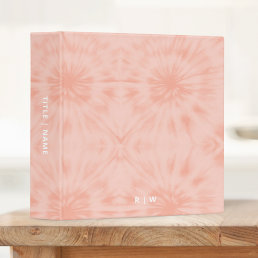 Tie Dye | Coral Pink Modern Pastel 3 Ring Binder