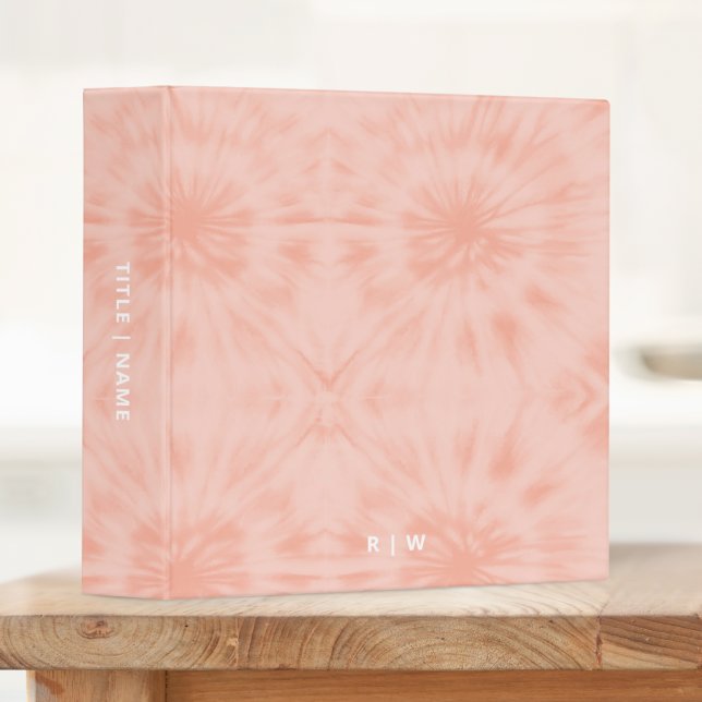 Tie Dye | Coral Pink Modern Pastel 3 Ring Binder (Creator Uploaded)