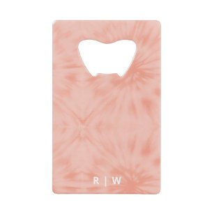 Tie Dye   Coral Pink Modern Pastel Credit Card Bottle Opener