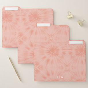 Tie Dye Coral Pink Modern Pastel File Folder