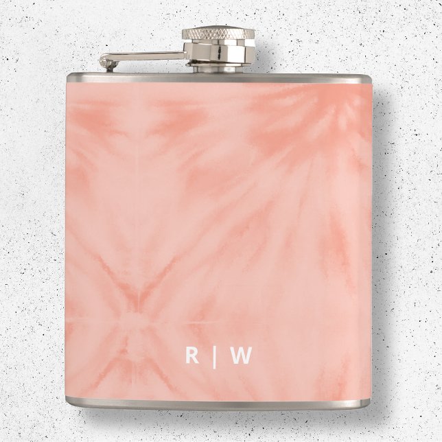 Tie Dye | Coral Pink Modern Pastel Flask (Creator Uploaded)