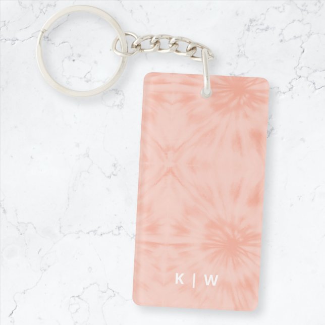 Tie Dye | Coral Pink Modern Pastel Keychain (Creator Uploaded)