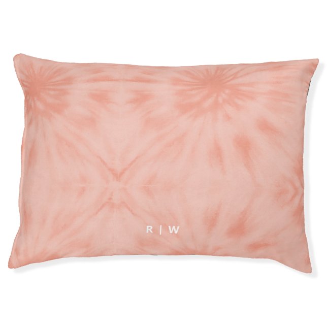 Tie Dye | Coral Pink Modern Pastel Pet Bed (Front)