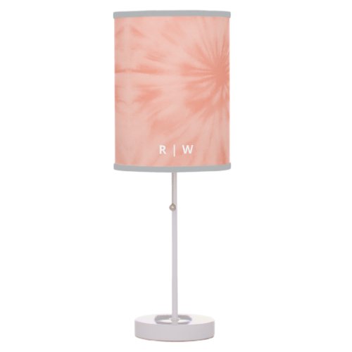 Tie Dye  Coral Pink Modern Pastel Table Lamp