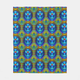 Tie Dye Cross Fleece Blanket